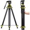 Cayer BV01 Compact Video Tripod, 65" Twin Tube Fluid Head 13.2 Lb